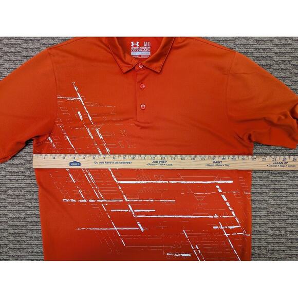 Under Armour HeatGear Men’s Golf Polo Shirt Medium Orange Performance Athletic - Picture 5 of 8